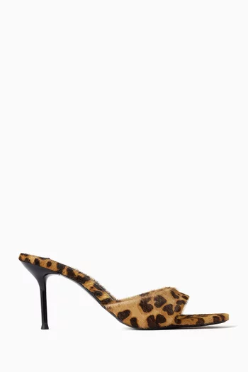 Wren I 80 Leopard-print Mules in Pony Hair