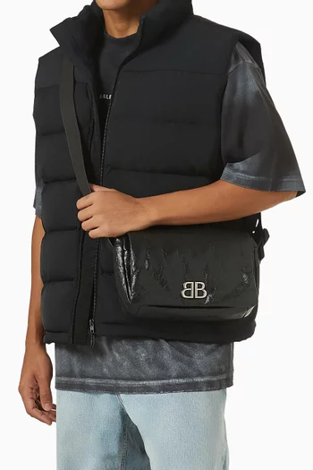 Monaco Flap Messenger Bag in Arena Calfskin