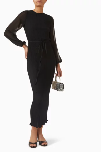Perrie Belted Plisse Maxi Dress