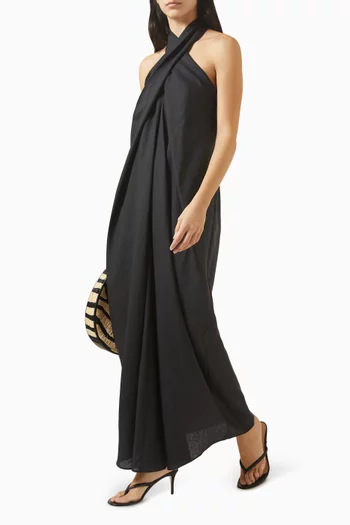 Fiona Halterneck Dress in Linen