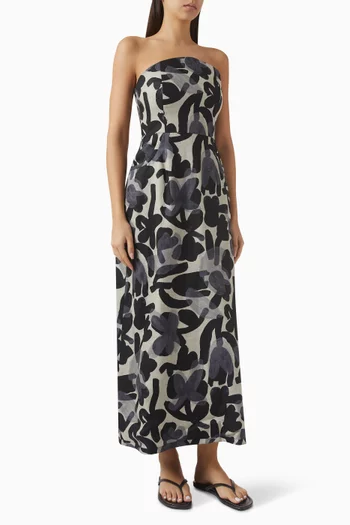 Loraine Printed Dress in Linen