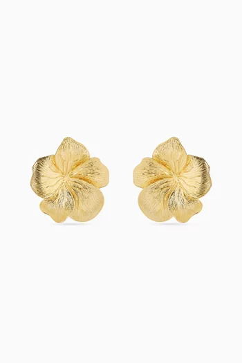 Dolce Floral Clip-on Earrings in Gold-plated Copper