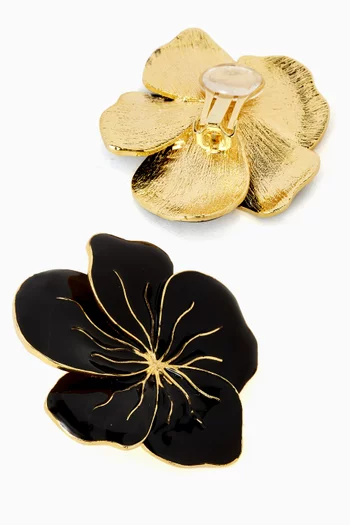 Rose Enamel Clip-on Earrings