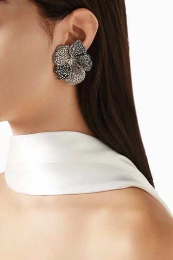Shadow Floral Clip-on Earrings