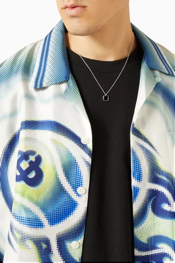 قلادة بدلاية مرصعة بحجر أونيكس فضة إسترلينية