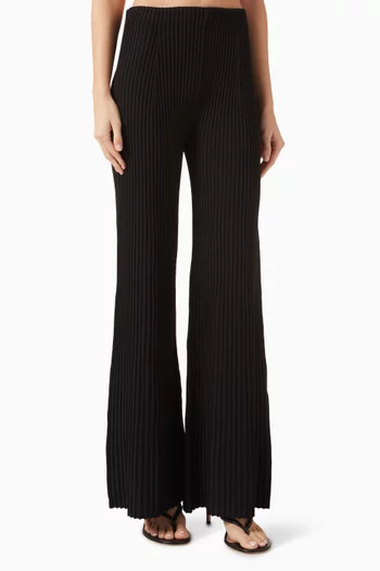 Boda Rib-knit Wide-leg Pants