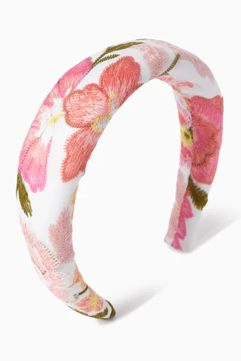 Avery Floral-embroidered Headband