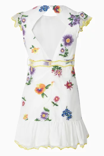 Carly Embroidered Mini Dress