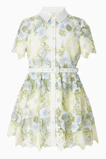 Vienna Embroidered Belted Dress