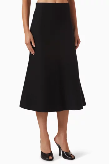 تنورة متوسطة الطول نسيج كريب