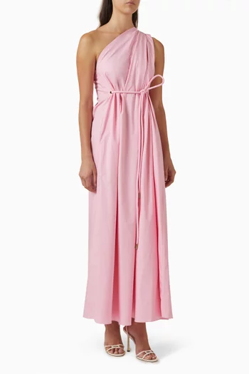 فستان باراشوت بكتف مكشوف قطن