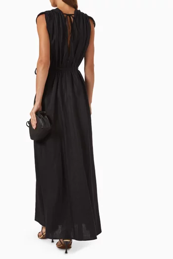 فستان كتان بحزام