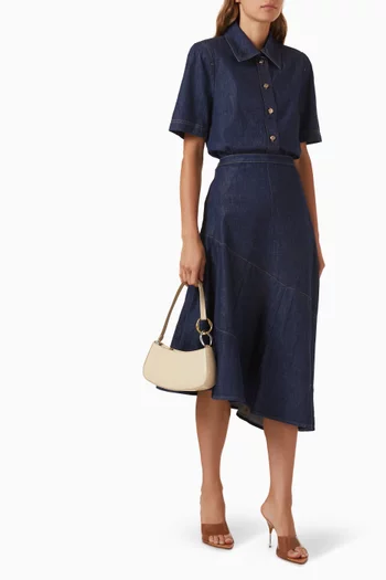 قميص بأكمام قصيرة دينم