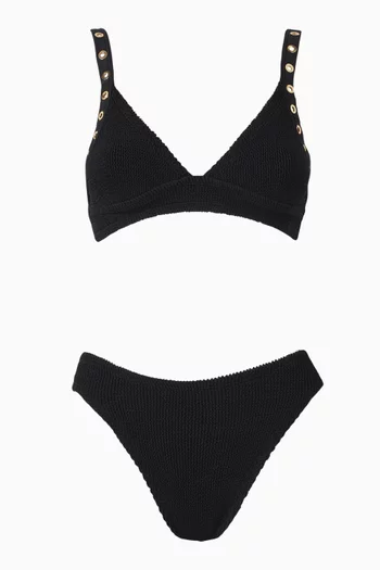 طقم بيكيني تيسا بحلي معدنية مفرغة قماش أوريجينال كرينكل