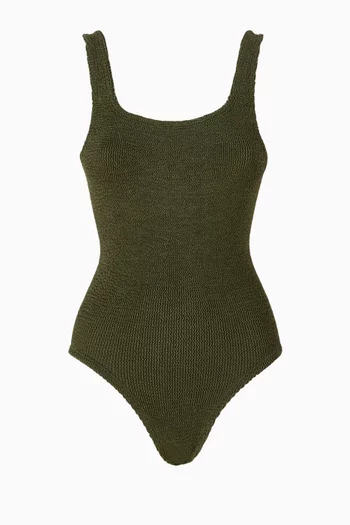 Squareneck One-piece Swimsuit in Crinkle™ Fabric