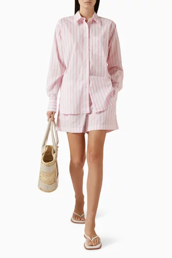 Cabana Striped Shorts in Poplin