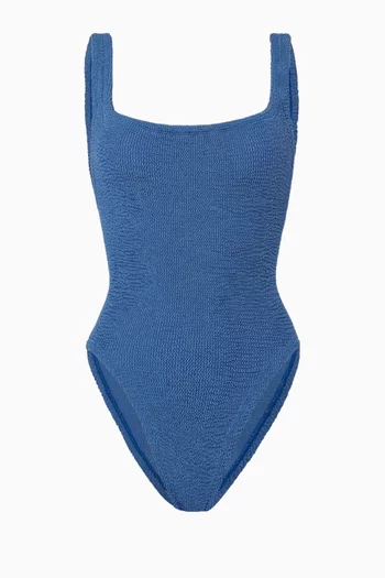 Squareneck One-piece Swimsuit in Crinkle™ Fabric
