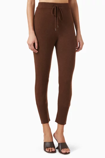 Tapered Drawstring Pants in Wool-cashmere