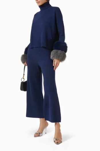 Straight-fit Pants in Cotton-knit