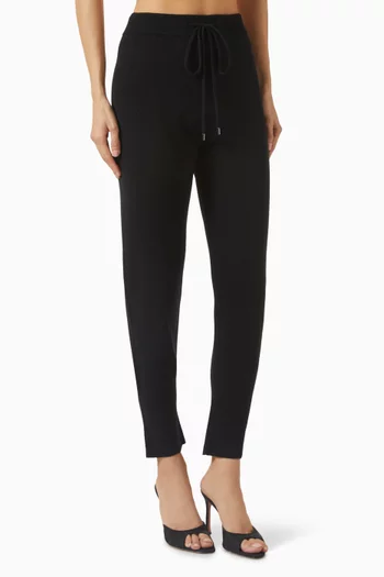 Tapered Drawstring Pants in Wool-cashmere