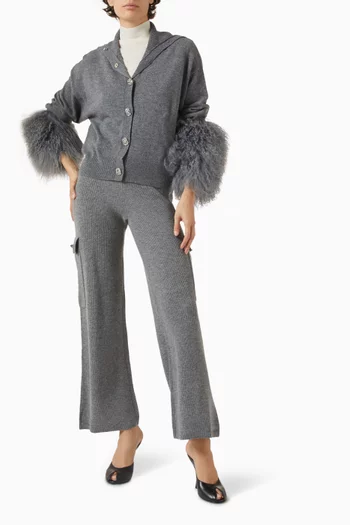 High-neck Cardigan in Wool-cashmere