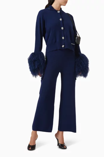 Button Cargo Pants in Merino-cashmere