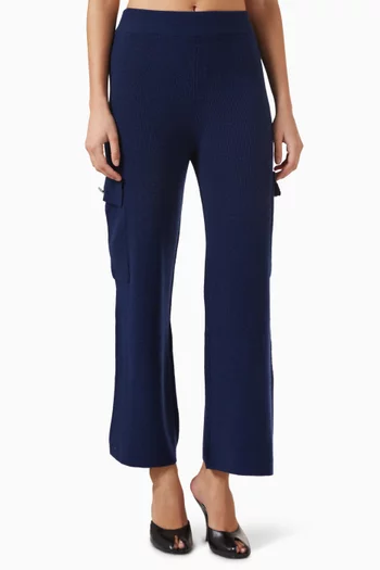 Button Cargo Pants in Merino-cashmere