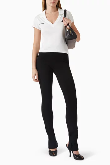 Sports Cropped Polo T-shirt in Jersey