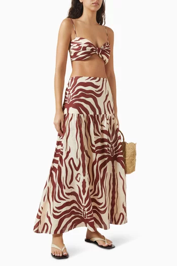 تنورة بوهيميا كتان