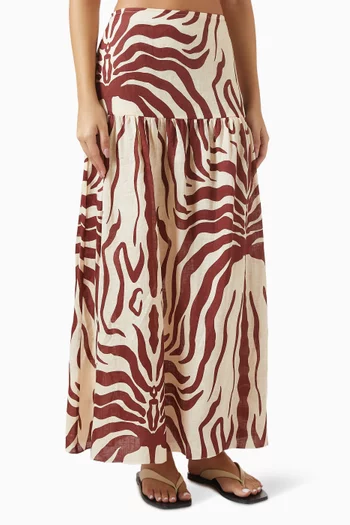 تنورة بوهيميا كتان