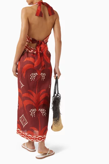 فستان بوين فينيتو بنقشة كتان