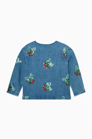 Magot Sequin-embellished Jacket in Denim