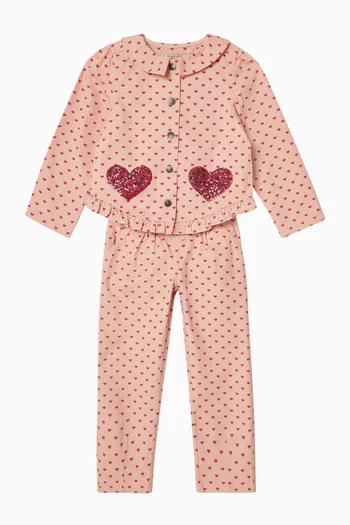 جاكيت نولا مطرز بالترتر قطن تويل 