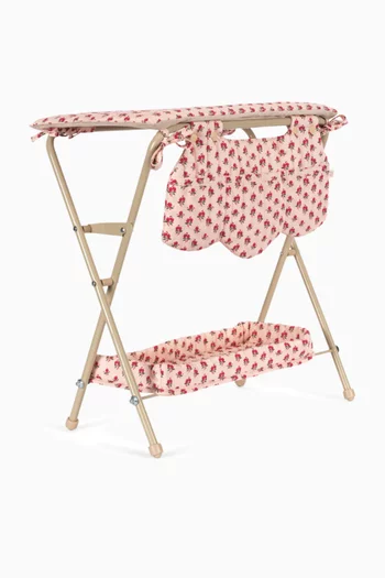 طاولة تغيير حفاظات للدمى بتصميم ورود 