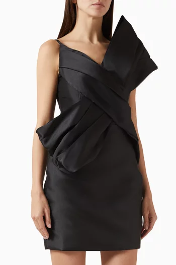 Bow Mini Dress in Satin