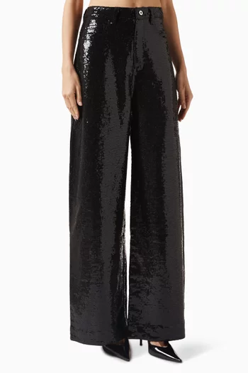 Sequin-embellished Boyfriend Pants