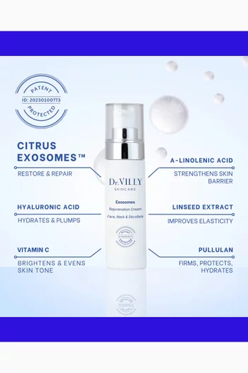 كريم بالإكسوسومات لتجديد بشرة الوجه والرقبة ومنطقة أعلى الصدر، 30 ملل