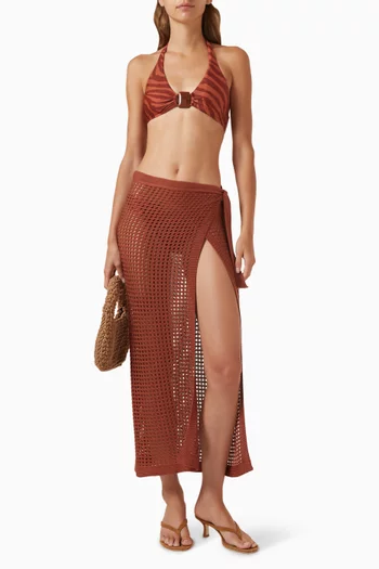 Rena Midi Pareo Skirt in Knit