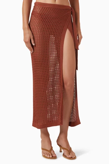 Rena Midi Pareo Skirt in Knit