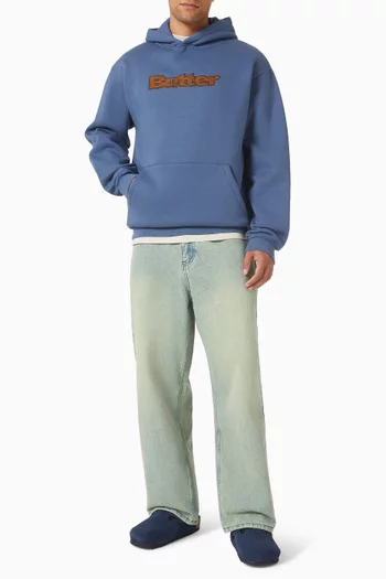 Textured Logo Hoodie in Cotton-fleece