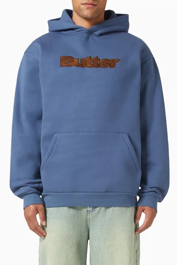 Textured Logo Hoodie in Cotton-fleece
