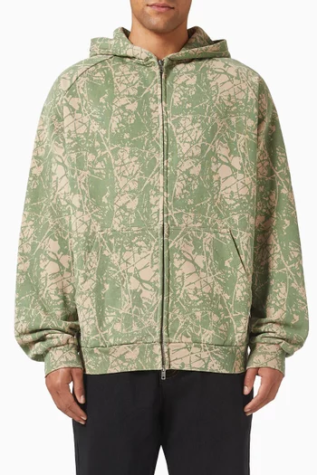 Woods Camo Zip Hoodie in Cotton-fleece