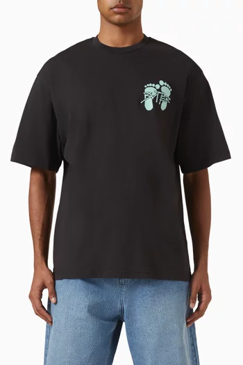 Footprints-print T-shirt in Cotton