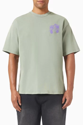 Footprints-print T-shirt in Cotton
