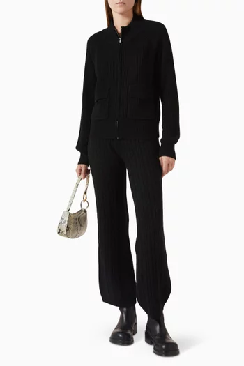 جاكيت بياقة عالية نسيج مضلع