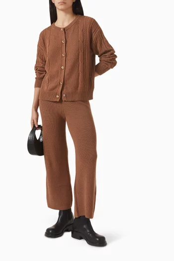 Straight-leg Pants in Plain-knit