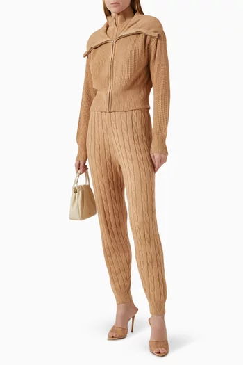 سترة بسحّاب مزدوج نسيج مضلع