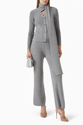 كارديغان بوشاح وصف أزرار نسيج مضلع