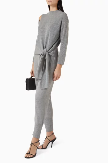 Tie-detail Sweater in Ribbed-knit