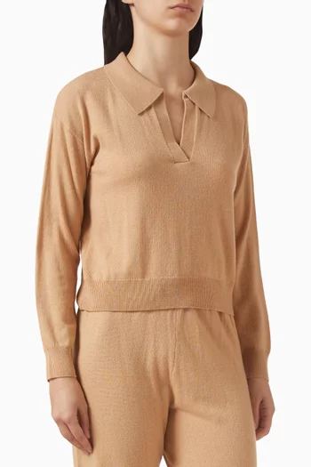 سترة بياقة عالية نسيج سادة